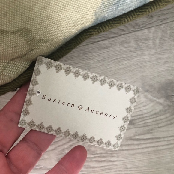 NWT Eastern Accents Plaid and Airplane Pillow Set 14” AND Euro Square Green Blue - Picture 3 of 9